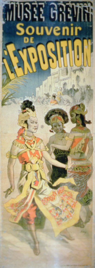 Annons för "Utställningens souvenir" på Musee Grevin, Paris av Jules Cheret