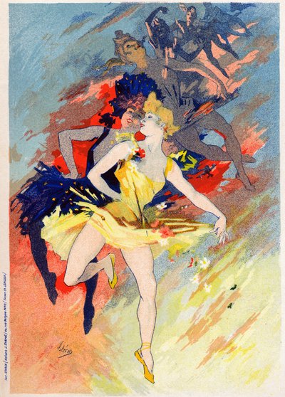 Konst. Underhållning. Dansen. Allegori av Jules Cheret, Frankrike, ca 1890 (affisch) av Jules Cheret