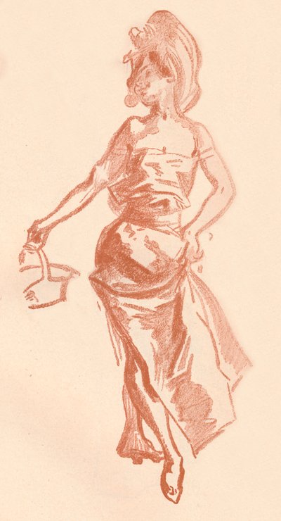 Teckning i Sanguine, c1900 1903-1904 av Jules Cheret