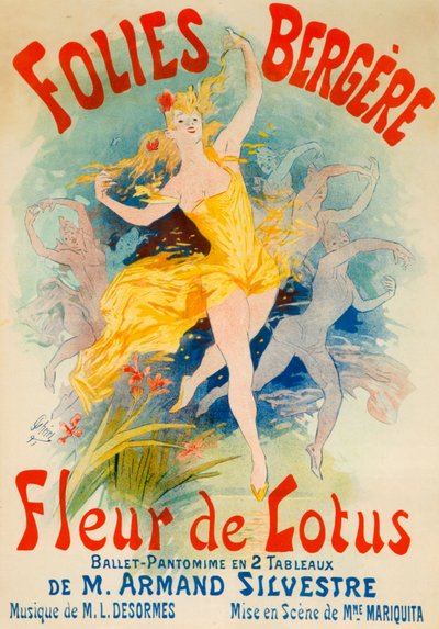 Fleur de Lotus-baletten för Folies Bergère, Paris av Jules Cheret