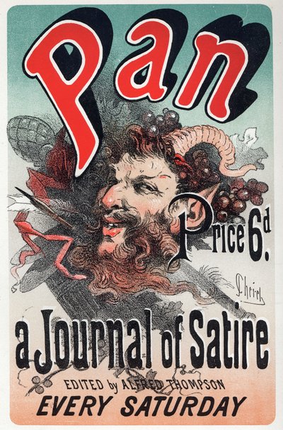 Litteratur. Pan, satirisk tidning. Affisch av Jules Cheret, England, ca 1880 (affisch) av Jules Cheret