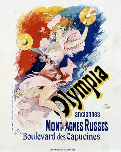 Olympia: gammal berg-och dalbana, serietidning av kapucinerna - affisch av Jules Cheret av Jules Cheret