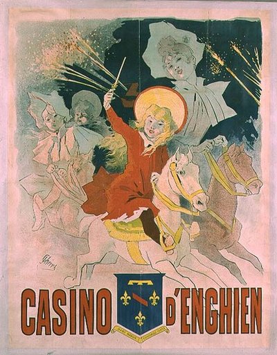 Affisch som annonserar Casino dEnghien, 1898 av Jules Cheret