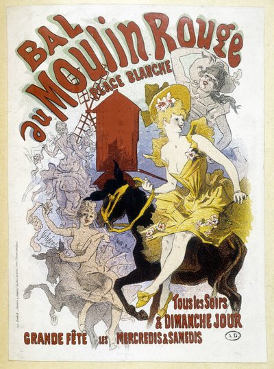 Affisch för Moulin Rouge-balen, av Jules Chéret, sent 1800-tal av Jules Cheret
