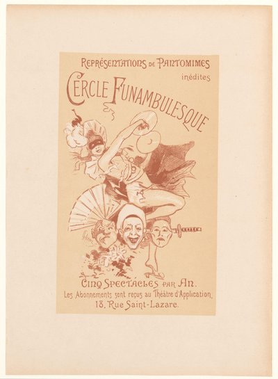 Reklamkort för Cercle Funambulesque Cercle Funambulesque (titel på objekt) av Jules Cheret