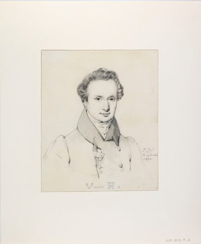 Porträtt av Victor Hugo 1802-1885, 1830. av Jules Claude Ziegler
