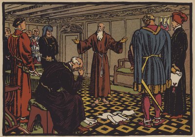 Eremiten Niklaus von Flue och Stansfördraget, 1481 av Jules Courvoisier