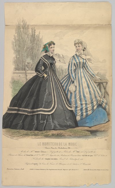 Modes de Mme Antonie Lalanne, nr 791, från Le Moniteur de la Mode, 1848. av Jules David