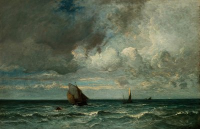 Barks flyr före stormen, 187075. av Jules Dupré