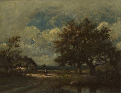 The Cottage by the Roadside, Stormy Sky, ca. 1860. av Jules Dupré