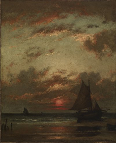 Solnedgång vid kusten av Jules Dupré