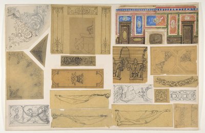 Nitton mönster för målad dekoration av interiörer, 1830-97. Skapare: Jules-Edmond-Charles Lachaise, Eugène-Pierre Gourdet. av Jules Edmond Charles Lachaise and Eugène Pierre Gourdet