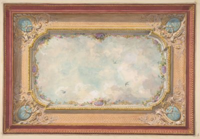 Design för ett tak med trompe loeil sky av Jules Edmond Charles Lachaise