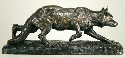 Hukande varg (brons) av Jules Edmond Masson