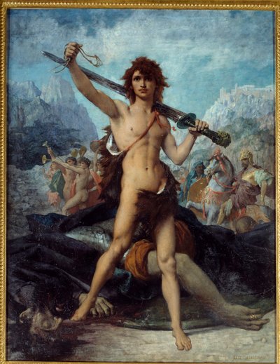 David triumferande. Målning av Jules Elie Delaunay (1828 - 1891) av Jules Elie Delaunay