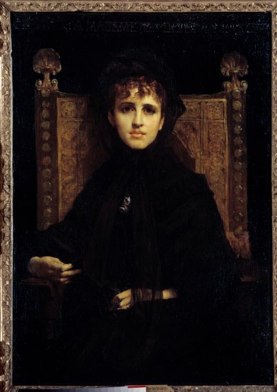 Porträtt av Madame Georges Bizet (1849-1926). Målning av Jules Elie Delaunay (1828 - 1891) av Jules Elie Delaunay