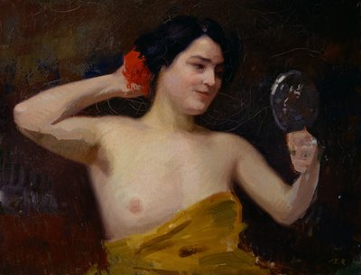 Naken kvinna (kvinna med sin spegel) av Jules Ernest Renoux
