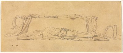 Skiss av den döde Kristus som ligger vid graven, 1800-talet. av Jules Eugene Lenepveu
