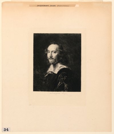Porträtt av en man, från "Etchings of Pictures in the Metropolitan Museum, New York" av Jules Ferdinand Jacquemart
