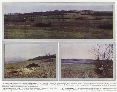 Panorama över höjderna av Saint-Prix, Nedskärningar av 77, vid Villevenard av Jules Gervais Courtellemont