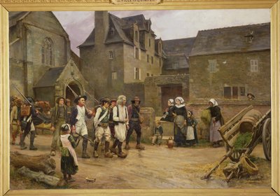 Revolutionärerna i Fouesnant samlades av nationalgardet 1792, ca 1886-87 (olja på duk) av Jules Girardet