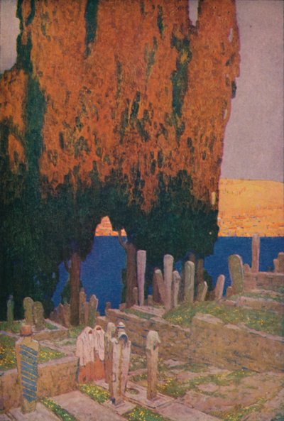 På kyrkogården i Eyub, på Gyllene hornet, 1913 av Jules Guerin