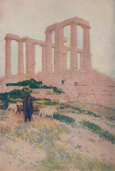 Templet för Poseidon och Athene vid Sunium, 1913 av Jules Guerin