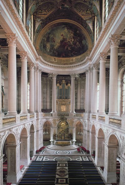 Invändig vy av kapellet, 1699-1710 foto av Jules Hardouin Mansart