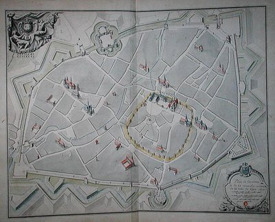Plan över de gamla och nya stadsmurarna i Dijon av Jules Hardouin Mansart