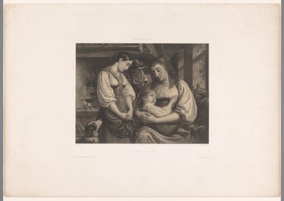 Mamma med skadat barn skott Le petit blessé (titel på objekt) Schweiziska artister (serietitel) Les artistes Suisses (serietitel på objekt) av Jules Hébert