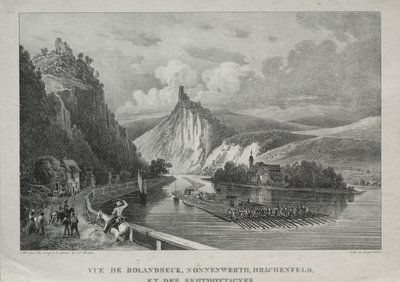 Utsikt över Rolandseck, Nonnenwerth, Drachenfels och Siebenbirge. av Jules Jean Baptiste de Joly