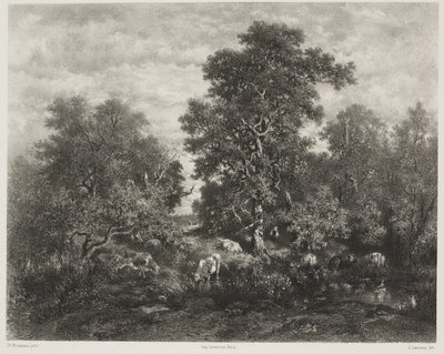 Dammen, efter Théodore Rousseau (1812-67) av Jules Joseph Augustin Laurens