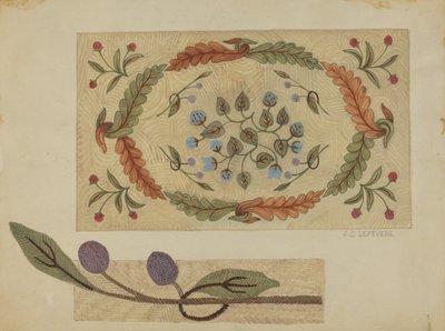 Broderad matta av Jules Lefevere