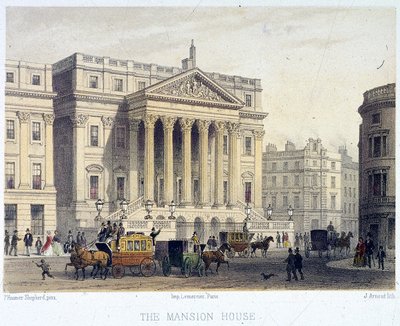 Mansion House exteriör, London, 1854 av Jules Louis Arnout