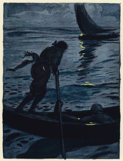 Illustration till Casanovas memoarer (färglitografi) av Jules Marie Auguste Leroux