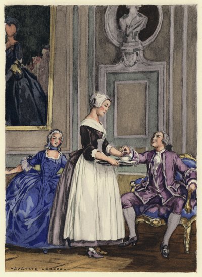Illustration till Casanovas memoarer (färglitografi) av Jules Marie Auguste Leroux