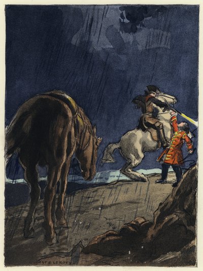 Illustration till Casanovas memoarer (färglitografi) av Jules Marie Auguste Leroux