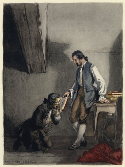 Illustration till Casanovas memoarer (färglitografi) av Jules Marie Auguste Leroux