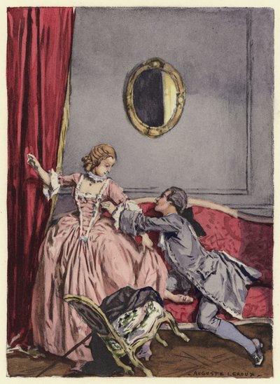 Illustration till Casanovas memoarer (färglitografi) av Jules Marie Auguste Leroux