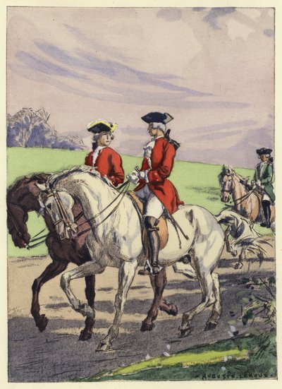 Illustration till Casanovas memoarer (färglitografi) av Jules Marie Auguste Leroux
