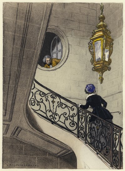 Illustration till Casanovas memoarer (färglitografi) av Jules Marie Auguste Leroux