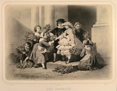 Palmsöndagen, graverad av J. Champagne av Jules Marie Desandre