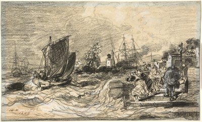 Bretons hamn med en storm som närmar sig av Jules Noël