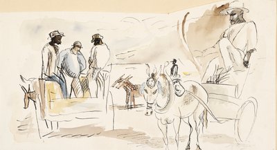 Svart och två vagnar av Jules Pascin