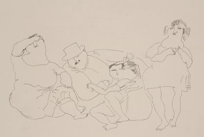 Familj, ca 1923-25 (litografi) av Jules Pascin