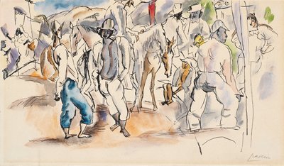 Figurer och hästar av Jules Pascin