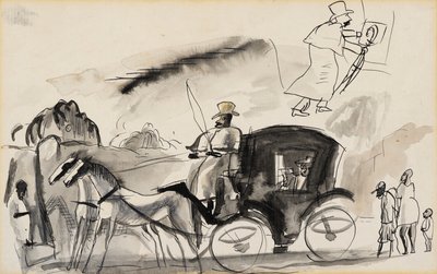 Figurer med Cab av Jules Pascin