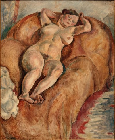 Liggande kvinnlig naken av Jules Pascin