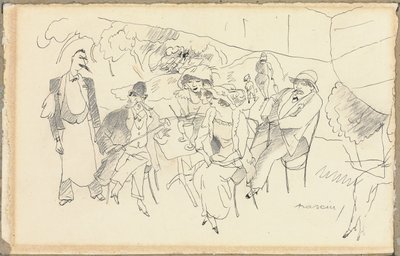 Scen av figurer av Jules Pascin