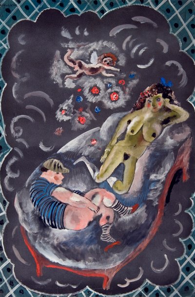 Två figurer och Amor av Jules Pascin